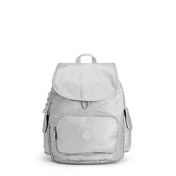 Kipling City Pack Small Metallic Rugzak Zilver | NL 1701DF